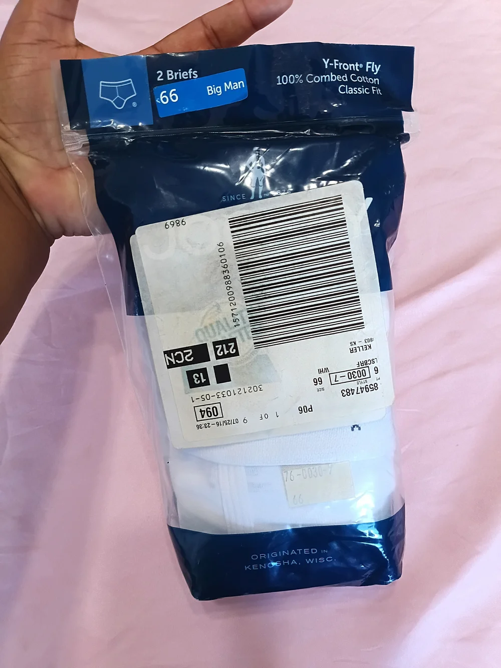 Jockey White Men's Briefs Packaged Brings 2 Briefs Sz. 66 Big Men